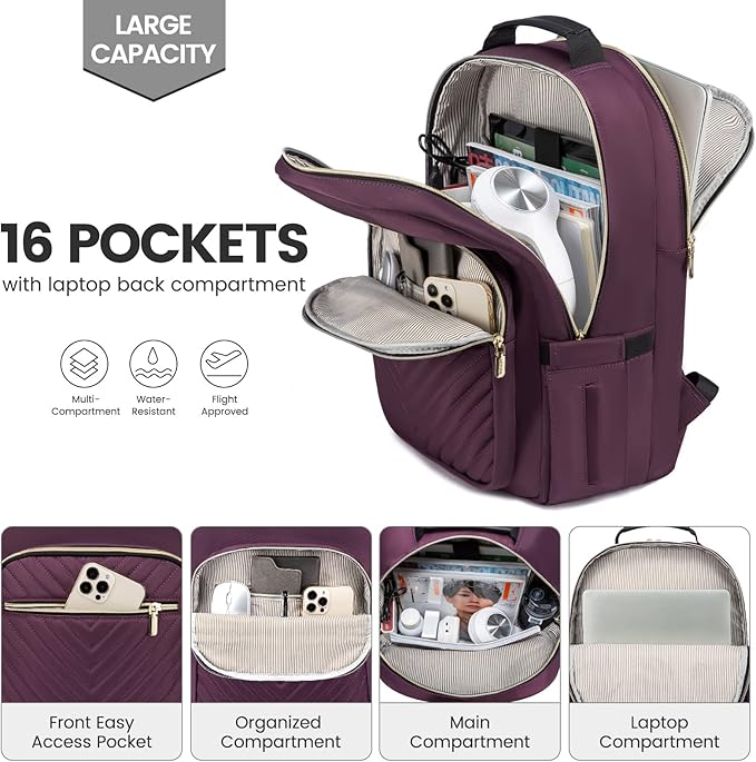 LOVEVOOK Laptop Backpack for Women 15.6 inch, Cute Womens Travel Backpack Purse - Image 2