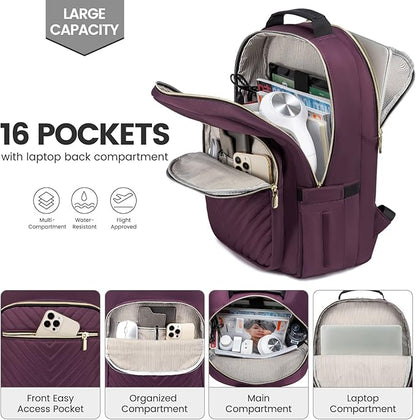 LOVEVOOK Laptop Backpack for Women 15.6 inch, Cute Womens Travel Backpack Purse - Image 2