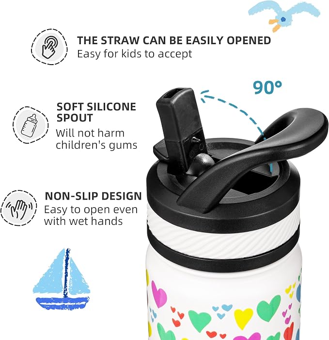 Fanhaw 18 Oz Kids Insulated Water Bottle - Image 3