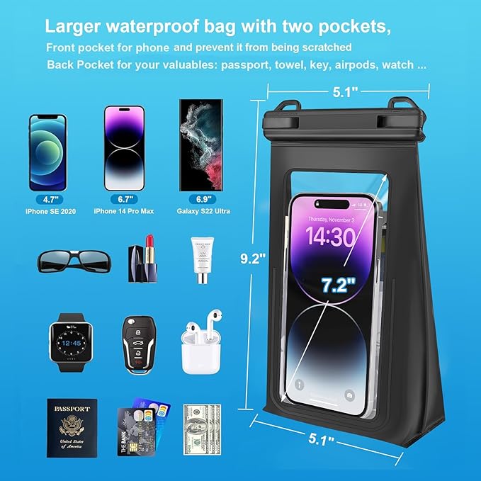 Large Waterproof Phone Pouch Floating, Universal Waterproof Phone Case - Image 2