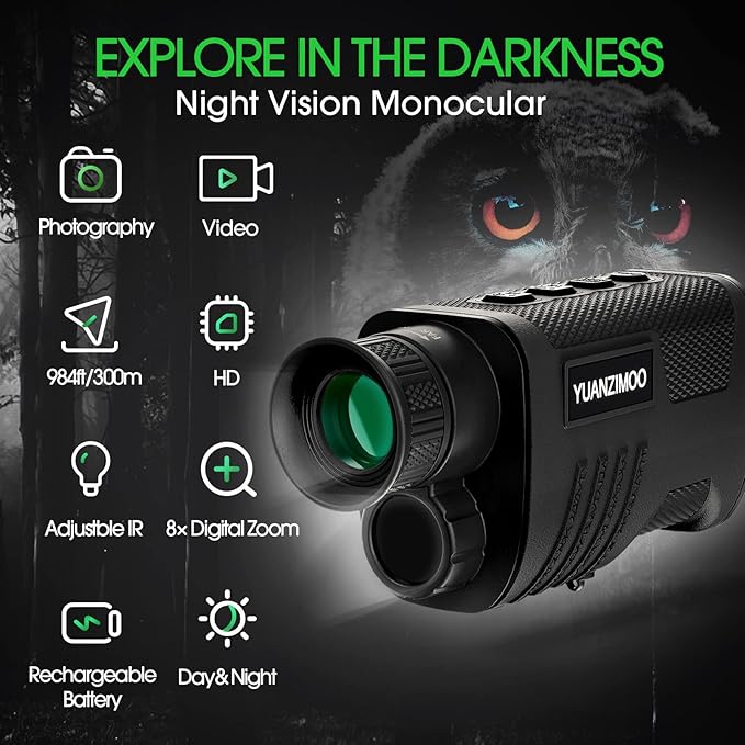 Upgraded Night Vision Monocular Digital Infrared Monocular Telescope - Image 2