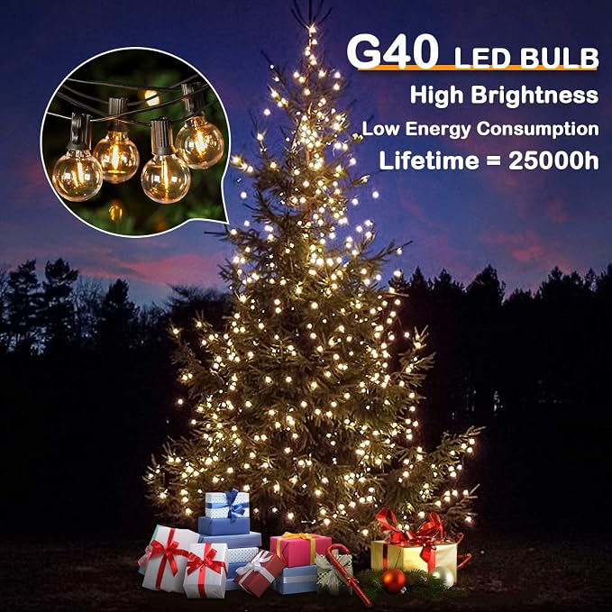 150FT LED Globe Outdoor String Lights, Dimmable Patio - Image 5