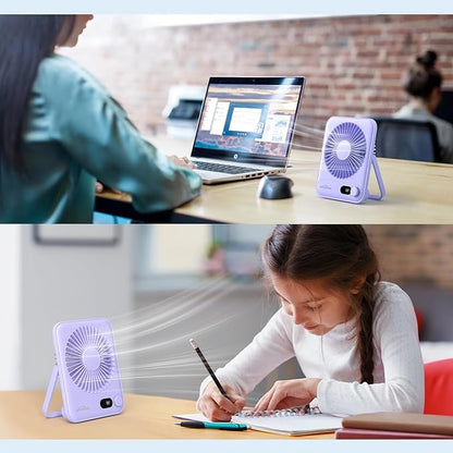 WHATOOK Small Desk Fan Personal Fans: 5000mah 25 Hours Battery Office Quiet - Image 2