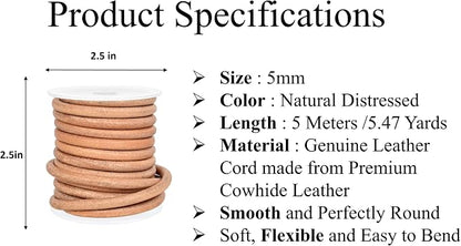 GENIQUE Real/Genuine Round Leather String Cord - Image 2