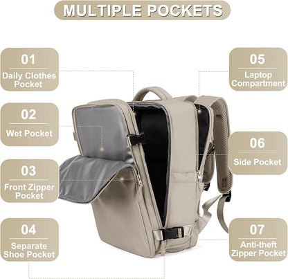 coofay Laptop Travel Backpack For Women Men Airline Approved Carry On Bags For - Image 4