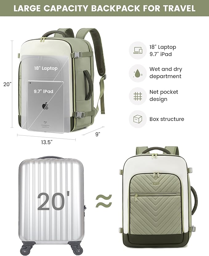 LOVEVOOK Large Travel Backpack for Women, TSA Carry on Backpack for Airplanes - Image 3