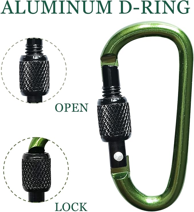 YUCHIYA 8 Pack D-Shape Carabiner Clasp - Image 5