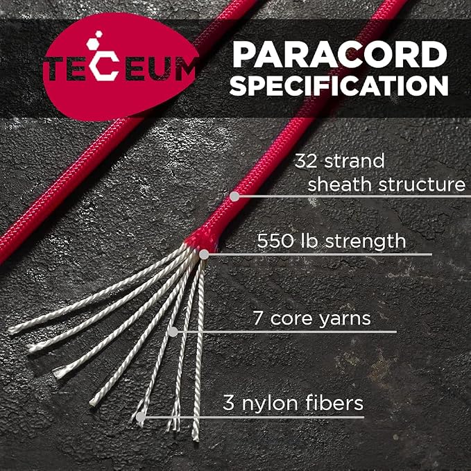 TECEUM Reflective Paracord Rope 1000 – 1000ft/200ft/100ft/50ft – 40+ Colors – - Image 2