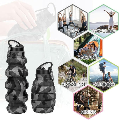 QiCheng&LYS Collapsible Water Bottle Sports Bottle 19.5OZ/580ml Travel Water - Image 6