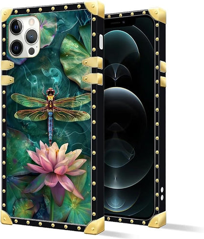 Compatible with iPhone 11 Pro Max Case, Colourful Dragonfly Pink Lily Pads - Image 2