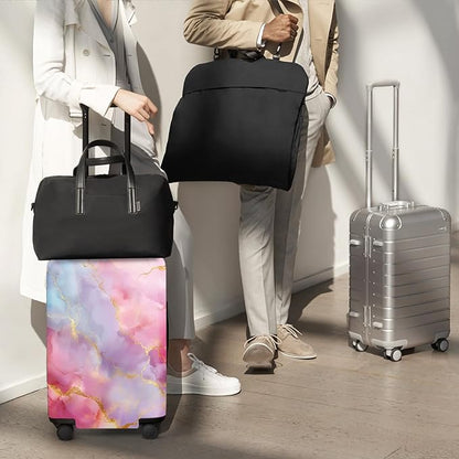 ANNA QUEEN Pink Marble Travel Luggage Cover -Stretchable Airplane Suitcase - Image 8