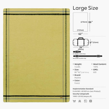 Molithe 100% Wool Blanket, Military Wool Blanket, Sporting Events, Survival Kits - Image 6