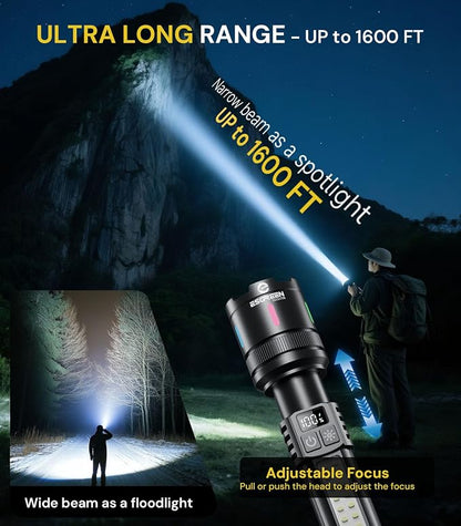 Esgreen LED Rechargeable Flashlights High Lumens 20000 2 Pack, Single Click - Image 5