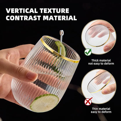 Lueumxc 36 Pack Plastic Wine Glasses, 15Oz Gold Rim Origami Disposable Wine - Image 3