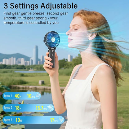 HandFan 10400mAh Powerful Handheld Fan, 40Hrs Long-Lasted Hand Fan Rechargeable - Image 5
