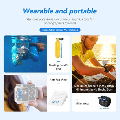 NEEWER 50 in 1 Action Camera Accessory Kit Compatible - Image 5