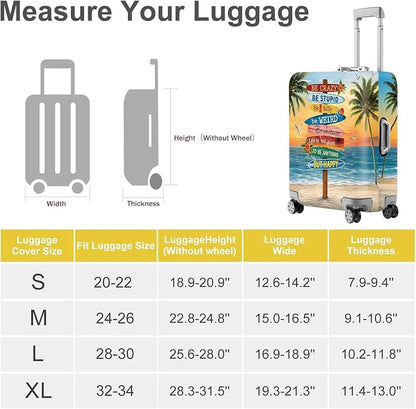 ANNA QUEEN Beach Quote Luggage Cover, Inspirational Summer Travel Suitcase - Image 4