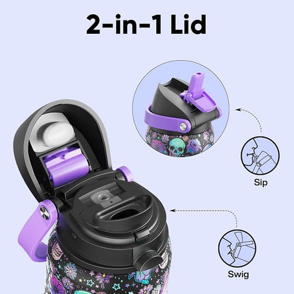 Insulated Water Bottle with Straw - Image 2