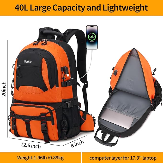 Nerlion 40L Hiking Backpack Travel Backpack - Image 5