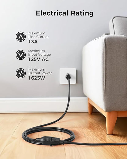 Cable Matters 2-Pack 16 AWG Heavy Duty 13A Short Power Extension Cord - 1ft - Image 2