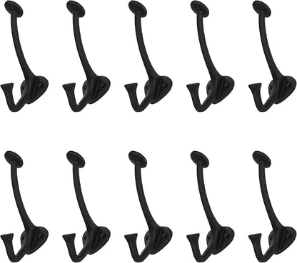Mystic Colonial Medieval Cast Iron Wall Hooks Pack of 10 Heavy Duty Dual Hooks - Image 9