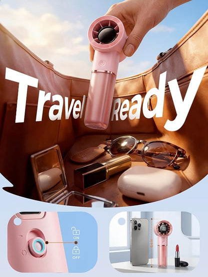Handheld Portable Fan, 6-Speed Powerful Mini Personal Fan, Rechargeable 5000mAh - Image 5