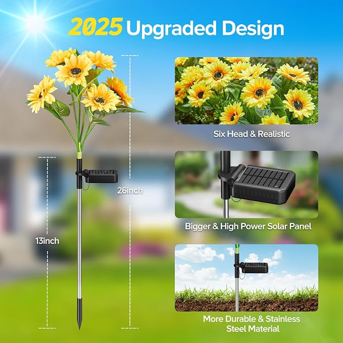 Solar Sunflower Lights Outdoor Waterproof - Image 4