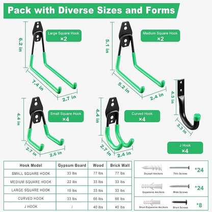 Garage Hooks, Heavy Wall Mount Duty Hooks - Image 2