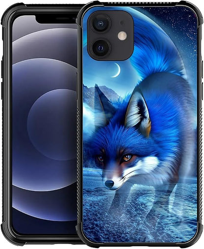 for iPhone 12/12 Pro Case, Snowy Mountain Fox Lake Pattern Graphic Design Girl by FKBRCL4U