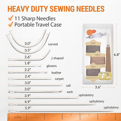 Upholstery Repair Kit: Waxed Sewing Thread & Heavy Duty Needles - Image 4