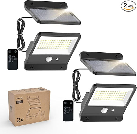 Philips Solar Security Light Outdoor LED 6500K, Solar-Powered Flood Light w/PIR by PhilipsLightingLED