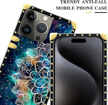 Compatible with iPhone 16 Pro Case, Starry Sky Colourful Mandala Luxury Golden - Image 4