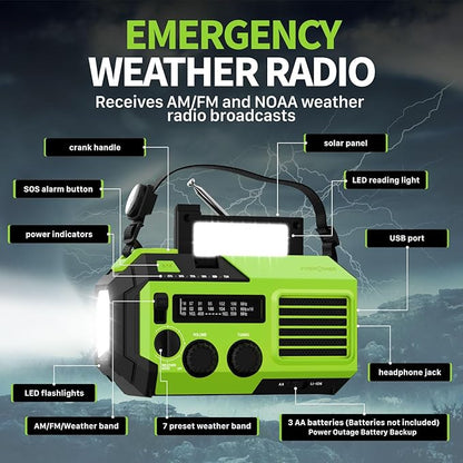 FosPower NOAA Emergency Weather Radio A6 19240mWh Portable Power Bank, - Image 2