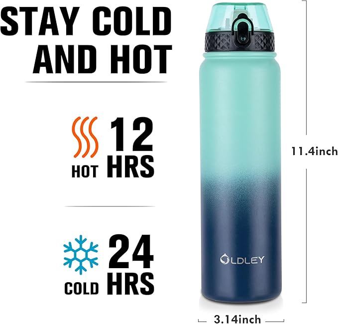 Oldley Insulated Water Bottle 32 oz Stainless Steel - Image 3
