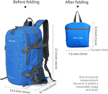 NODLAND Lightweight Backpack, Travel 40L Foldable Water-Resistant Daypack - Image 4