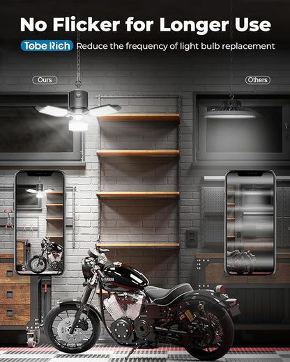 toberich Motion Sensor Garage Light Plug in, 8000LM Shop Light w/ 3 Modes - Image 6
