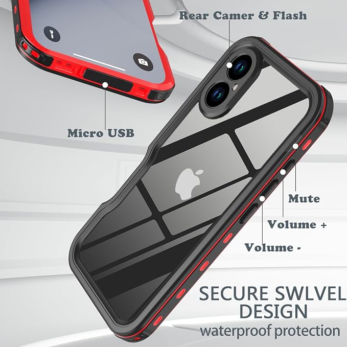 for iPhone 16 Case Waterproof, Full-Body Hard Case Built-in - Image 6