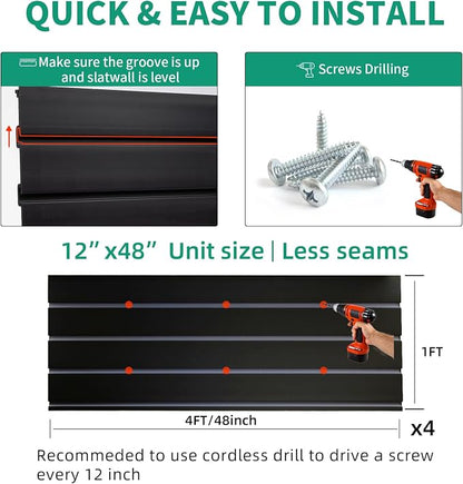 FRAYSCENT Slat Wall Paneling Garage Slat Wall Storage Systems Slatwall Panels - Image 4