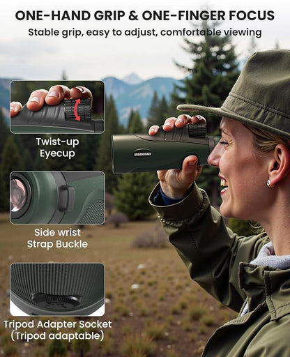 15X54 Monocular Telescope for Adults High Powered – Waterproof, BAK4 Prism - Image 4