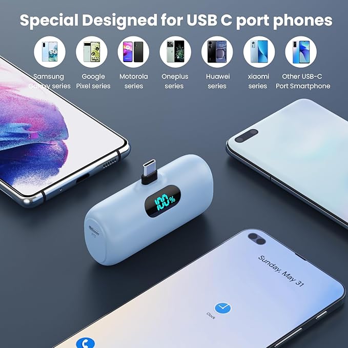 Mini Portable Charger 5000mAh Power Bank, 3A PD USB C Cell Phone Portable Power - Image 7
