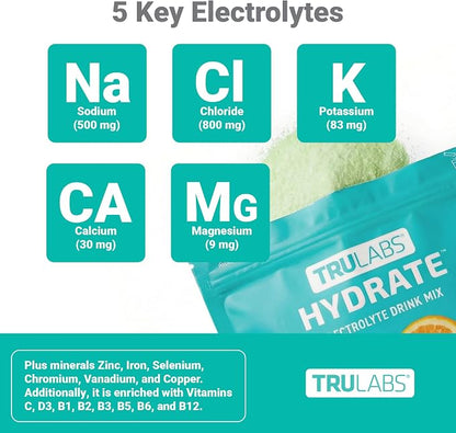 TRULABS Hydrate Electrolyte Drink Mix – Citrus Splash Flavor, Sugar-Free - Image 4