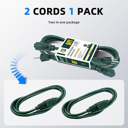 EP 2 Pack 6FT Green Outdoor Extension Cord, 16/3 SJTW Heavy Duty Waterproof - Image 6