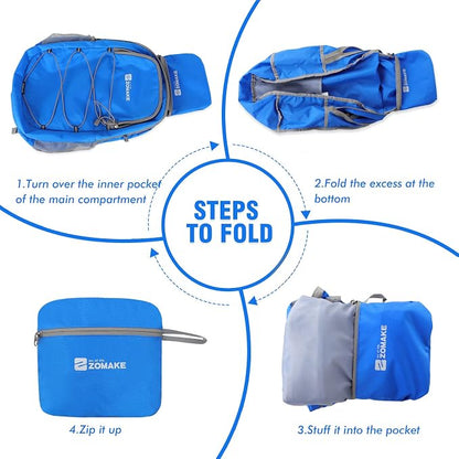 ZOMAKE Lightweight Packable Backpack 28L, Foldable Backpacks Water Resistant - Image 6