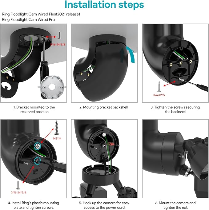 Eave Mount for Ring Floodlight Cam Wired Pro & / Plus, Ring Smart Lighting - Image 7