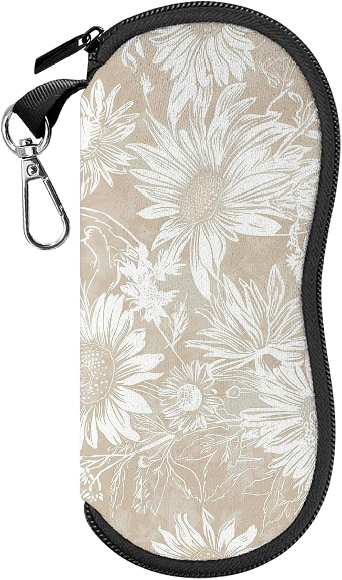 Glasses Case Sunglasses Eyeglass Soft Case Zipper Light Neoprene Pouch by Cabreche