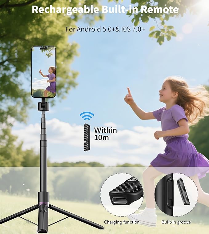 TONEOF 68" Magnetic Selfie Stick Tripod - Image 3