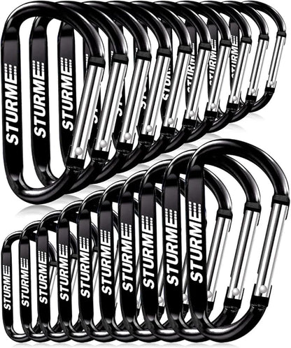 20pcs 2.7" Carabiner Clip Durable Carabeaner Hooks Small Carabiner D Clip by STURME