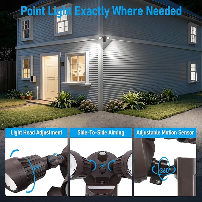 LEONLITE COB LED Security Light, Motion Sensor Outdoor Lights, Dusk to Dawn - Image 5