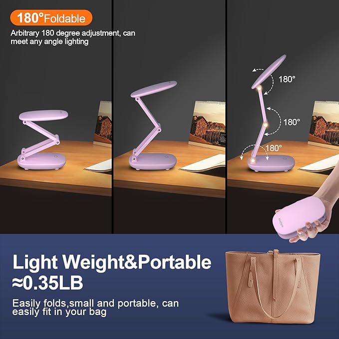 Akejrym LED Desk Lamp for Office Home & Battery Operated Lamp Rechargeable Lamp - Image 3