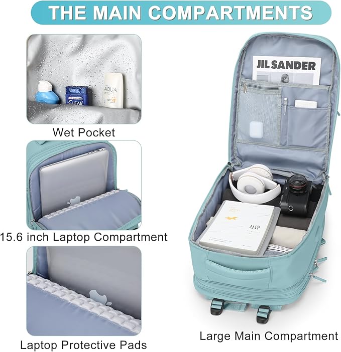 coofay Expandable Backpack For Traveling On Airplane Travel Backpack For Women - Image 4